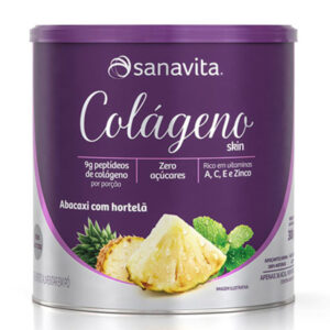Colágeno skin sabor abacaxi com hortelã 300g – Sanavita