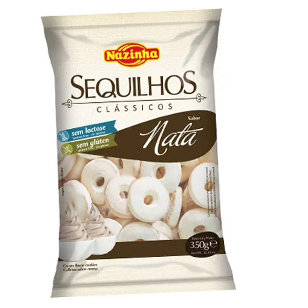 Sequilhos clássicos sabor nata Nazinha biscoito sem glúten sem lactose - Empório Saúde Homeofórmula