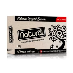 Sabonete vegetal com partículas de carvão ativado – Orgânico Natural Suavetex