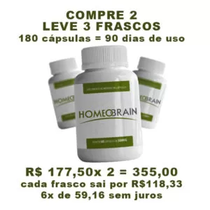 Homeobrain 180 cápsulas (90 dias de tratamento)