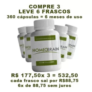 Homeobrain 360 cápsulas (6 meses de tratamento)
